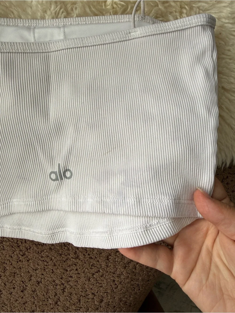 Alo Yoga Goddess Ribbed Bandeau Top